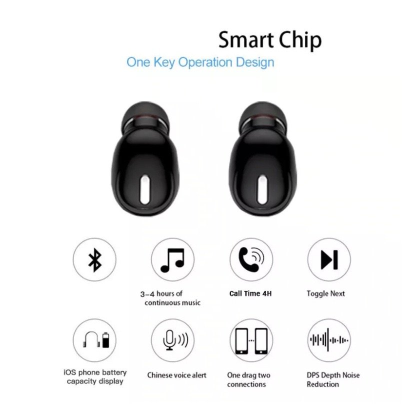 X9 Tws Wireless Headphones Fone BT Earphone In-ear Headset Sports Stereo Noise Canceling Earbuds