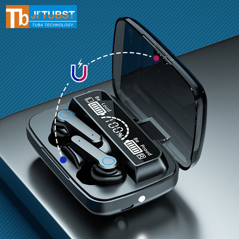 M19 TWS headset audifonos gamer Headphones Wireless Earbuds LED Screen Display Gaming In-Ear earphones with power bank