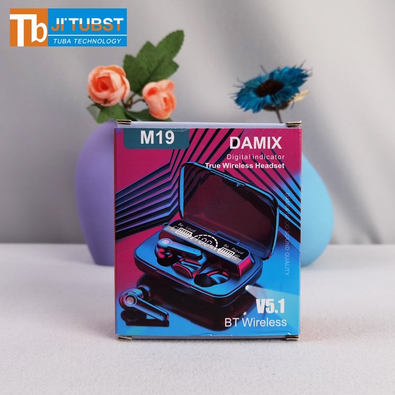 M19 TWS headset audifonos gamer Headphones Wireless Earbuds LED Screen Display Gaming In-Ear earphones with power bank