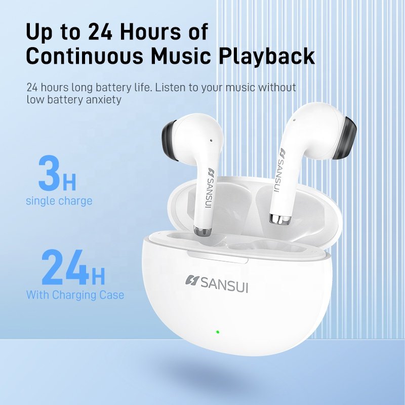 SANSUI earbud in-ear headphones W6 gaming in-ear headphones 2.4G noise cancelling tws earphones & headphones wireless bluetooth