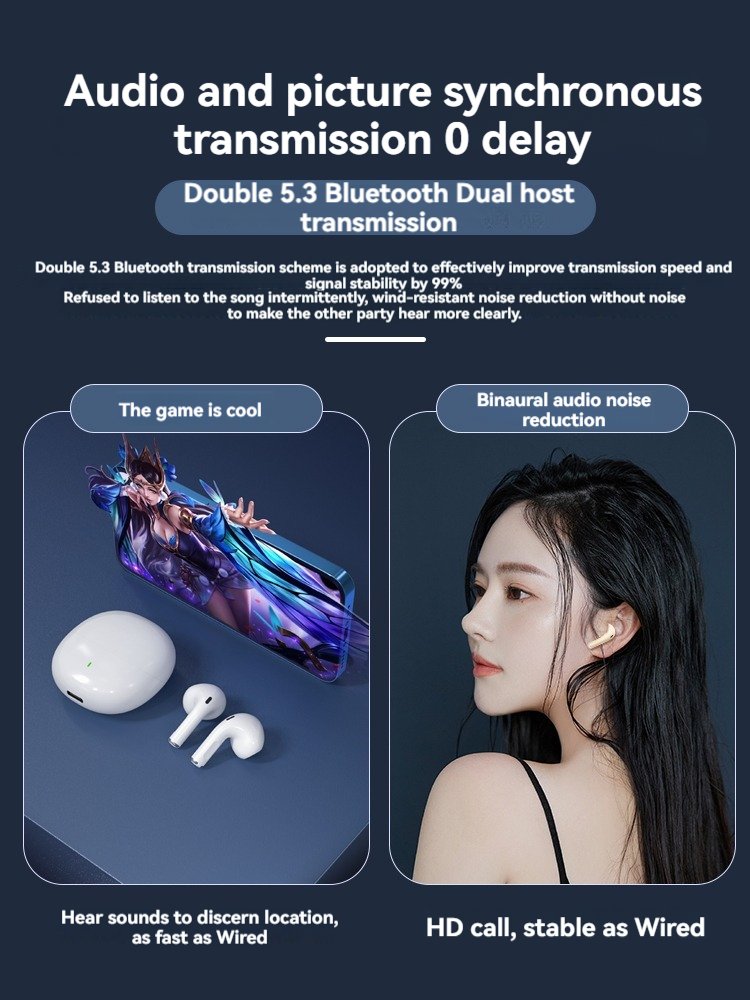 Factory Customized Ports Waterproof In-Ear Noise Cancelling Tws Earphones Wireless Bluetooth Earphone