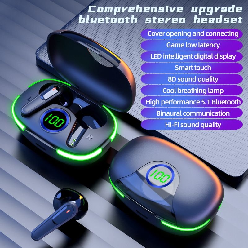 New Mini Tws Pro80 Earphone Wireless BT V5.1 LED Display In-ear Headset Hifi Stereo Noise Canceling Touch Earbuds For Xiaomi