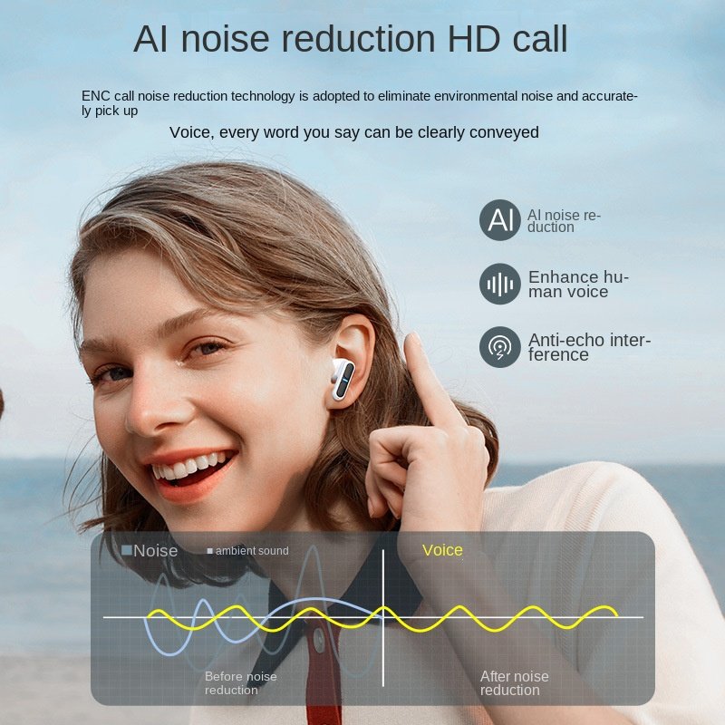 True Wireless Bluetooth Headset Half In-ear Double Mark Noise-canceling Gaming Headset LED Pc Technology Audifonos Bluetooth I0