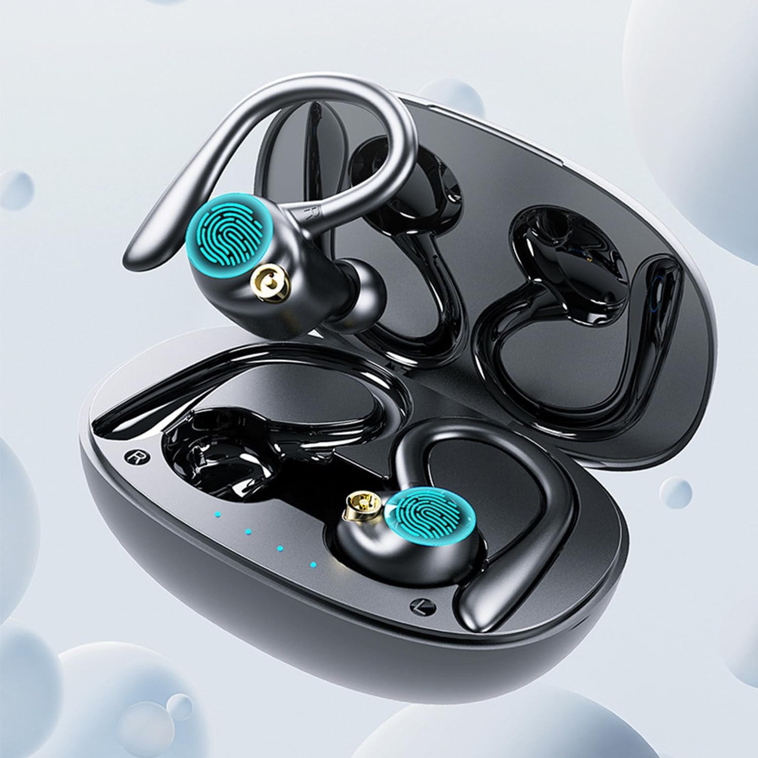 Wireless earbuds Bluetooth earbuds battery life deep bass earbuds with wireless charging case and LED power display