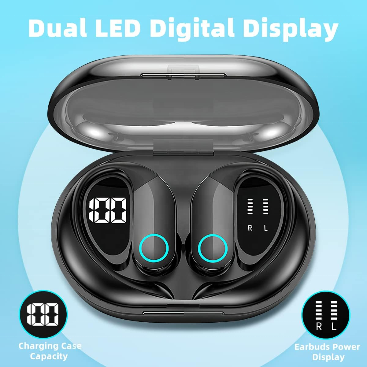 G37 TWS Hanging Ear Sports Earphone 10mm Coil Unit True Wireless Stereo Earbud with ENC Noise Reduction and IPX5 Waterproof