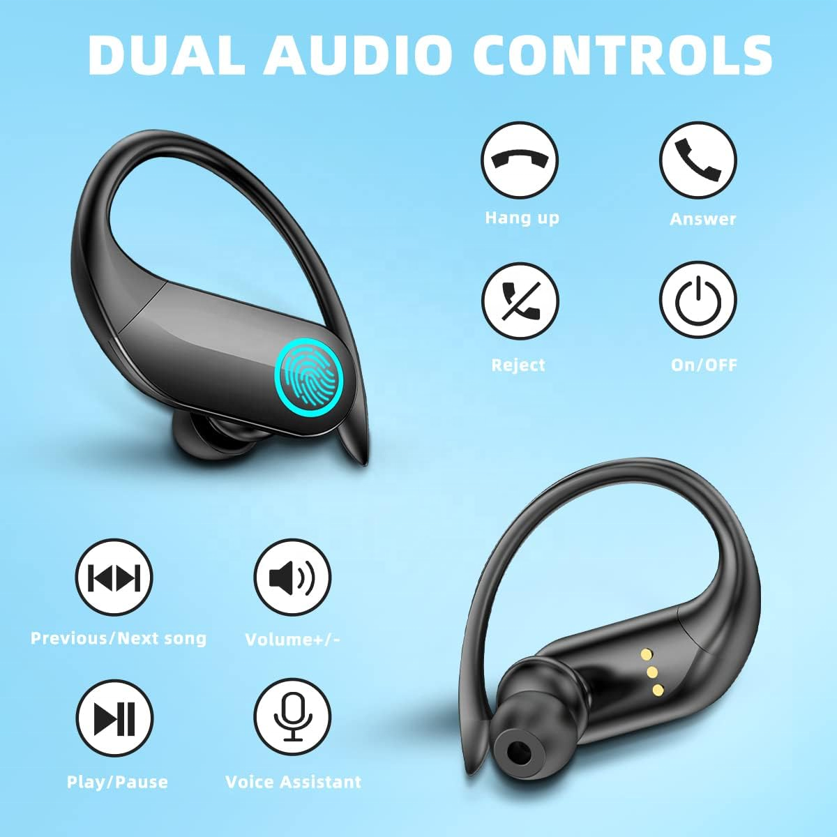 G37 TWS Hanging Ear Sports Earphone 10mm Coil Unit True Wireless Stereo Earbud with ENC Noise Reduction and IPX5 Waterproof