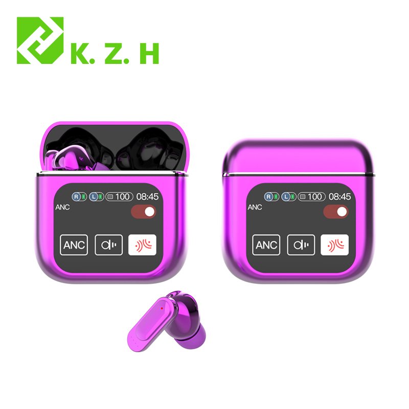 A BT5.4 SE60 ANC Wireless Earbuds with LCD Touch Screen Digital Display V5.3 Bt Gaming Headset Microphone in-ear headphones