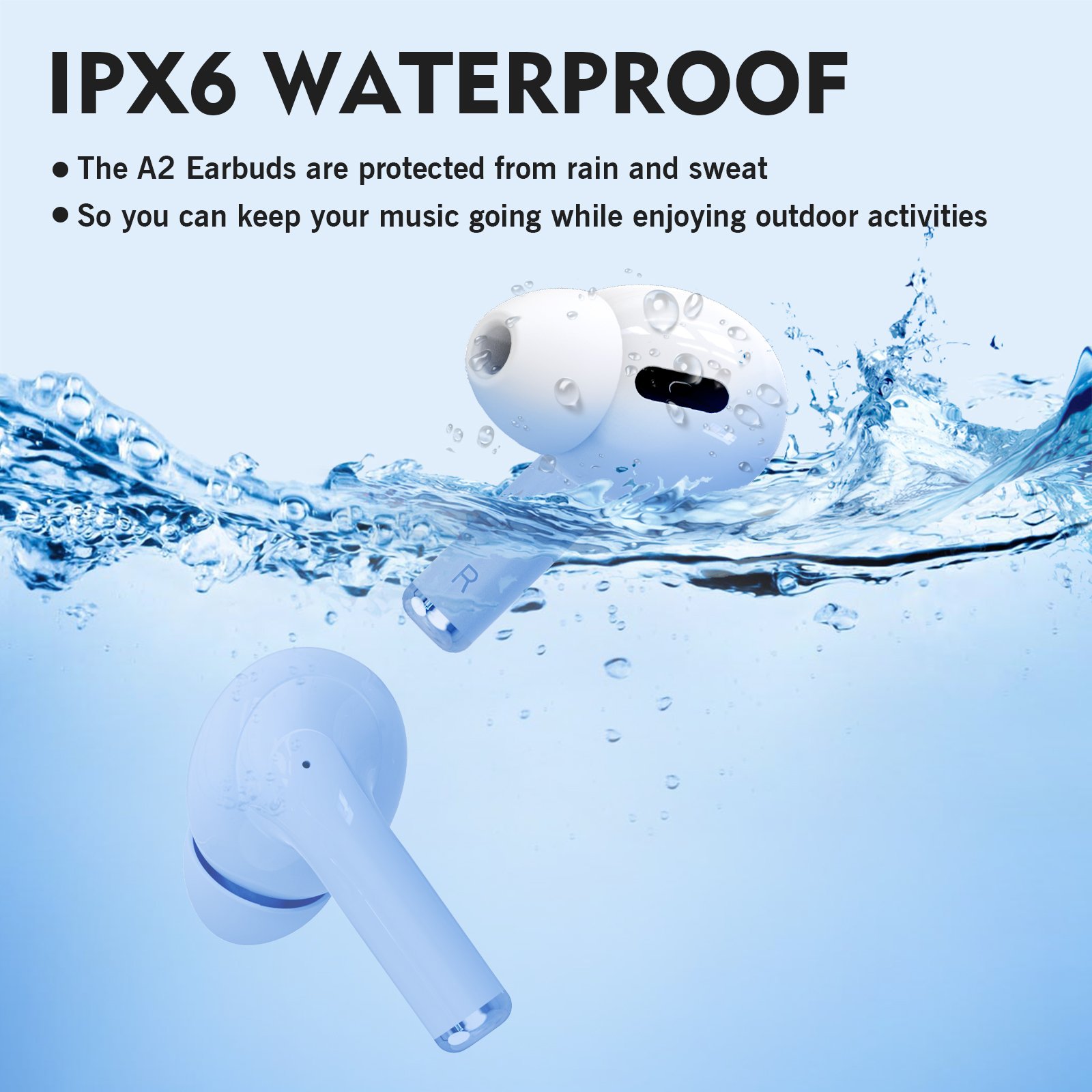 Hot ANC noise-cancelling wireless Blue tooth headphones Waterproof sports game earbuds in-ear earphones For A1 Pro