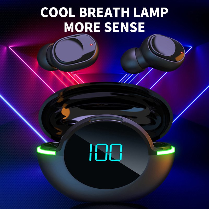 Y80 Wireless Headset Led Sports Noise Cancelling Headphones Touch Control Phone Accessories Usb Wireless Earpiece Y80 Earbuds