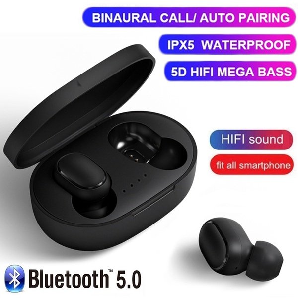2024 Dropshipping A6S Airdots Black BT 5.0 Noise Cancelling Earphones Wireless Headphones TWS Air Dots Headset with mic