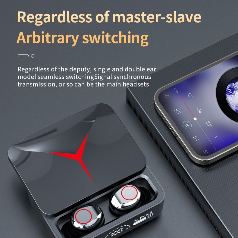 M90 Pro Wireless Earphones ENC Noise-Cancelling Microphone Earphones With 1200mAH Charging Compartment And Power Bank
