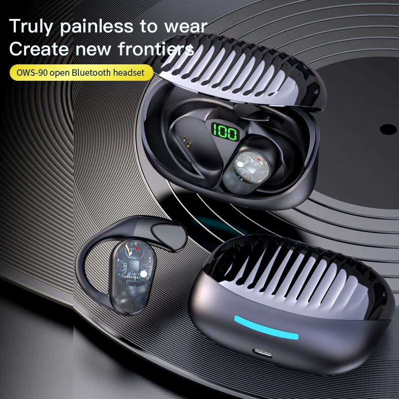 2023 OWS-90 TWS Wireless Earbuds Best Model Touch Digital Display Bluetooth Headsets for Gaming Sports Travel