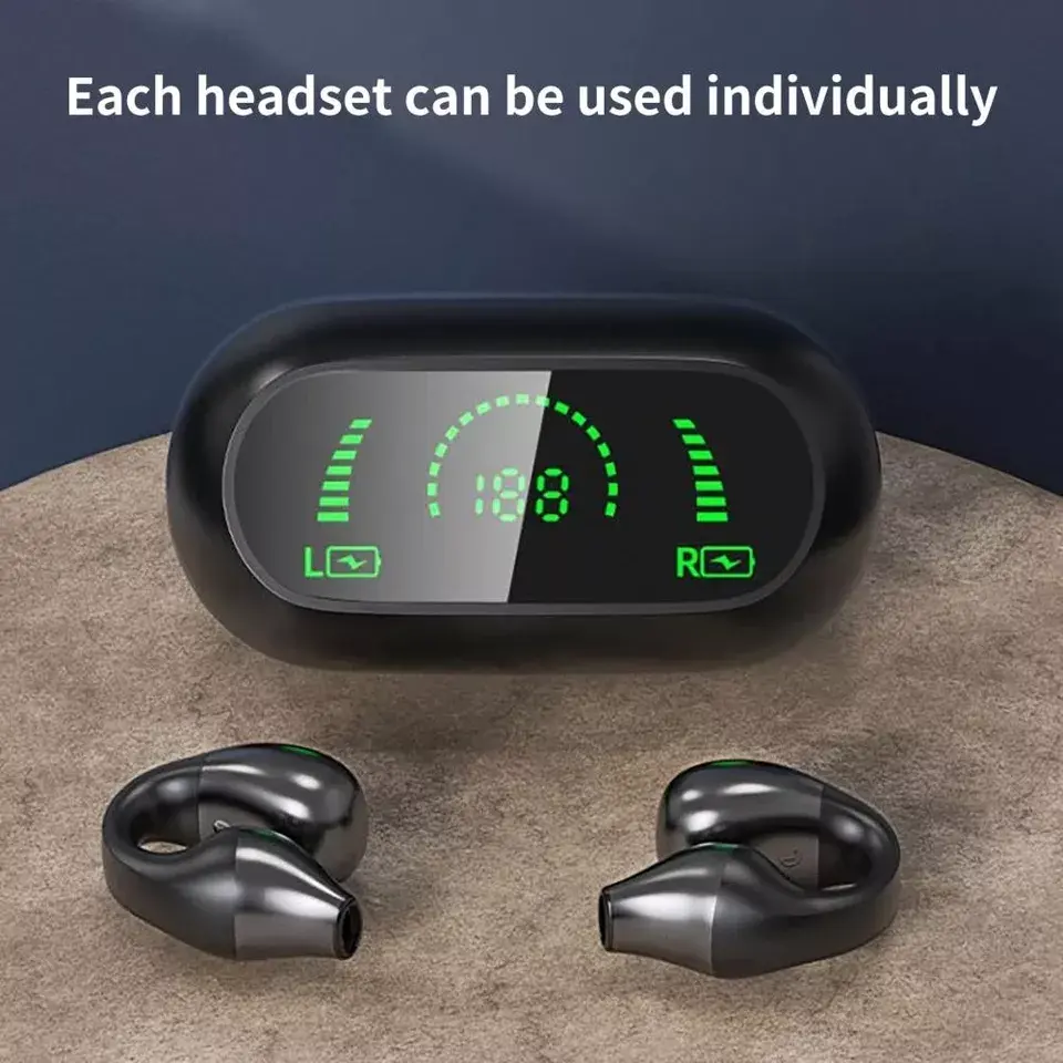 KIVEE S3 TWS Wireless Earbuds Ear LCD Display Noise Cancelling Sports Earphone HiFi Headset Headphones Mobile Phone Accessories