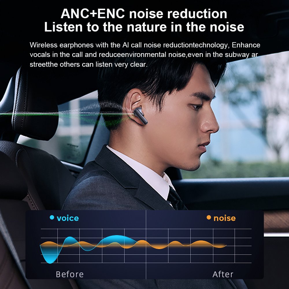 XY-17 Bluetooth 5.3 TWS Earphones Headphones Wireless ANC ENC Noise Reduction Earbuds 400mAh In Ear HiFi Stereo Sports Earbuds