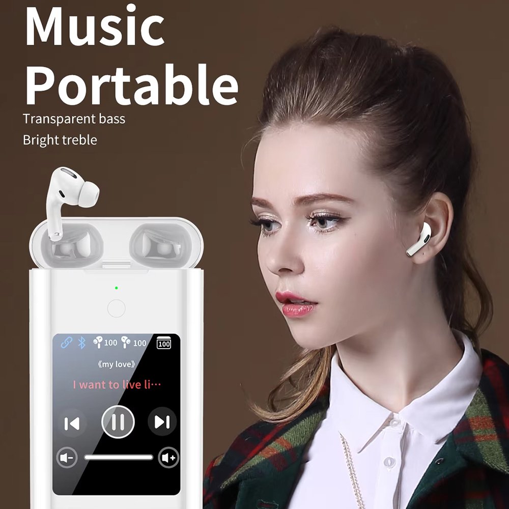 TF20 2.8 Inch Large LCD Touch Color Screen Gaming HIFI Sound Power Bank 5000mah Wireless Headset Headphone in Earbuds Earphone
