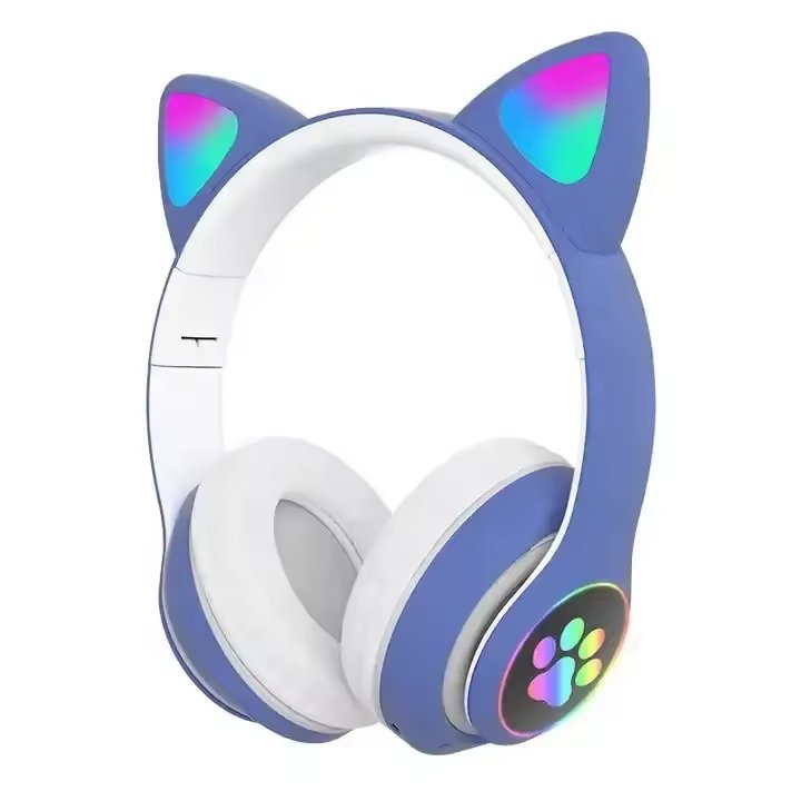 Cat Ears TWS Earphone Wireless Head-mounted LED light Headphone Headset for gaming