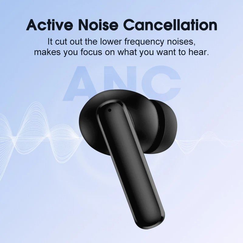 R QCY T13 ANC Wireless Earphones V5.3 TWS ANC Noise Cancellation Headphone 4 Mics ENC Headset in-Ear