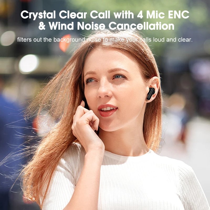 R QCY T13 ANC Wireless Earphones V5.3 TWS ANC Noise Cancellation Headphone 4 Mics ENC Headset in-Ear