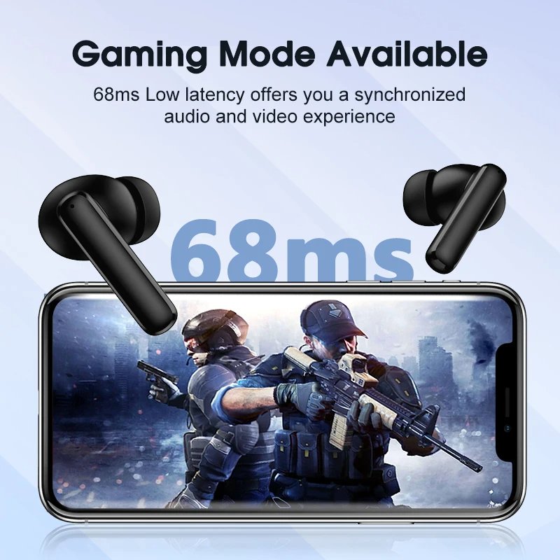 R QCY T13 ANC Wireless Earphones V5.3 TWS ANC Noise Cancellation Headphone 4 Mics ENC Headset in-Ear