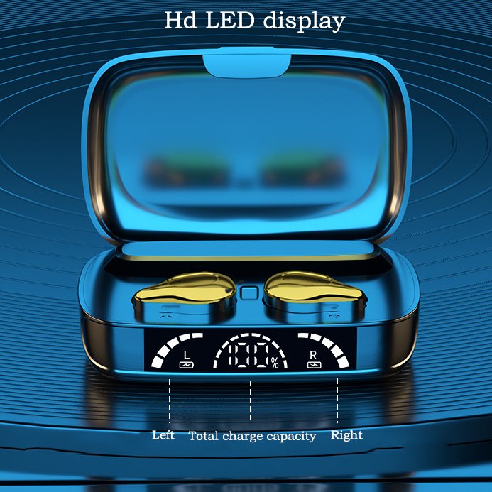 C10-3 High-Definition Call Headset Digital Display Automatic Pairing Portable Storage Noise Cancelling TWS Earphones
