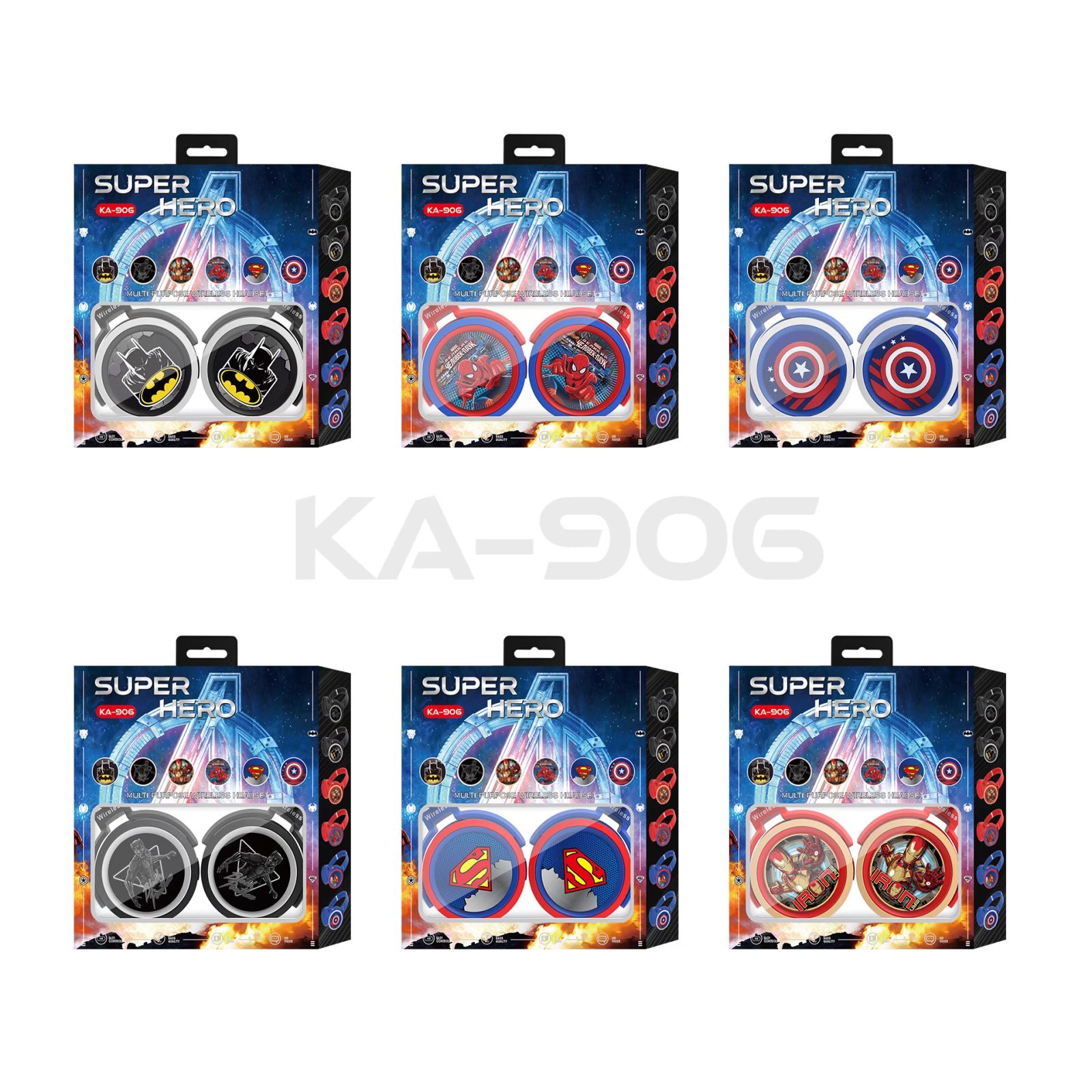 KA906 Revener-Hero TWS Earphones & Headphones Wireless Over-Ear with FM Radio & TF Card Noise Cancelling Gift for Teenage Boys
