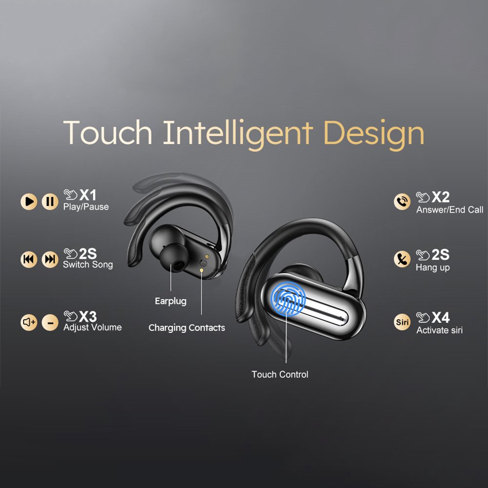 Earphone LED Display Headphones Wireless Earbuds Headset Headphone Noise Canceling Gaming Earbuds