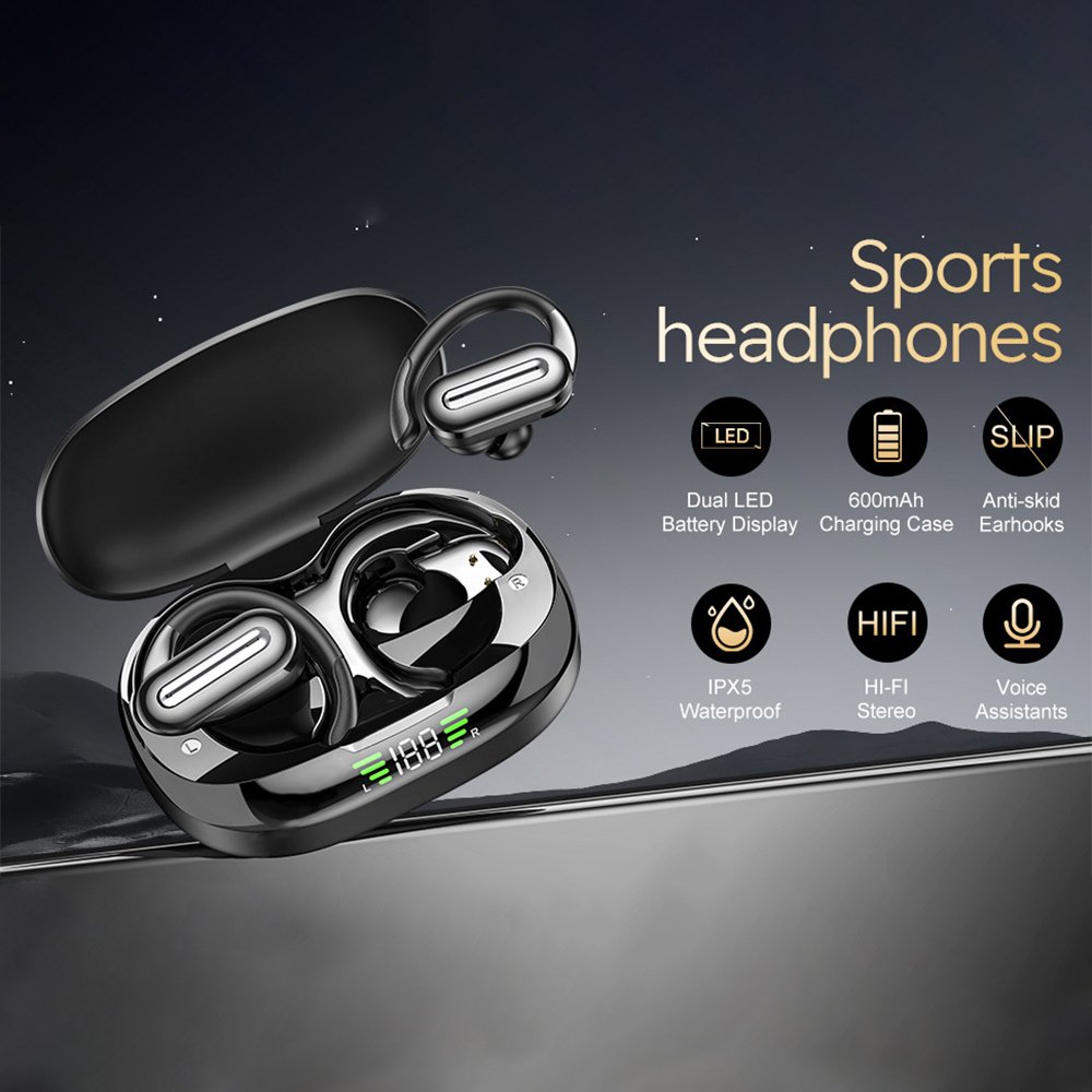 Earphone LED Display Headphones Wireless Earbuds Headset Headphone Noise Canceling Gaming Earbuds