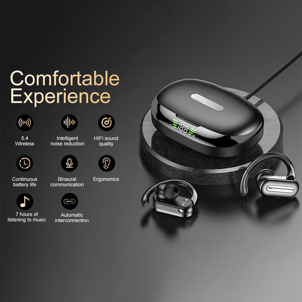 Earphone LED Display Headphones Wireless Earbuds Headset Headphone Noise Canceling Gaming Earbuds