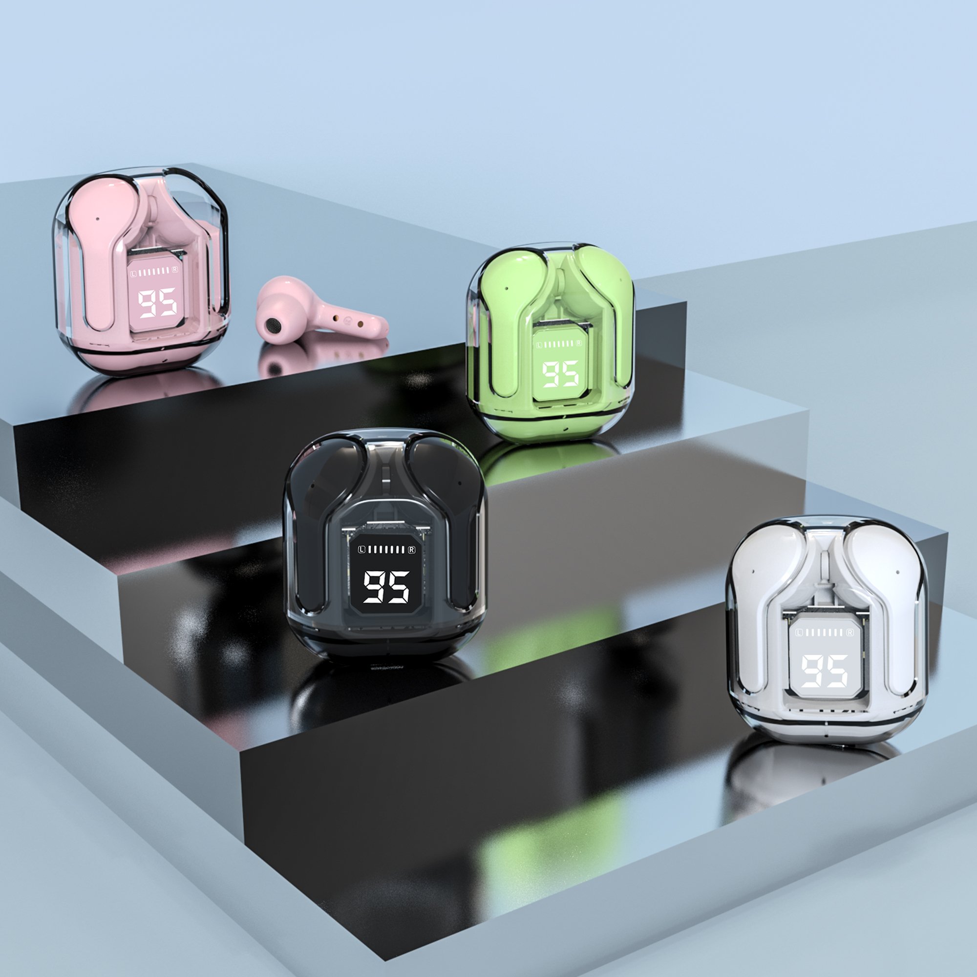 Wireless Earbud, 5.3 Stereo Bass Earphones 2023 Noise Cancelling Ear Buds 40H Dual Mic Call, Earb
