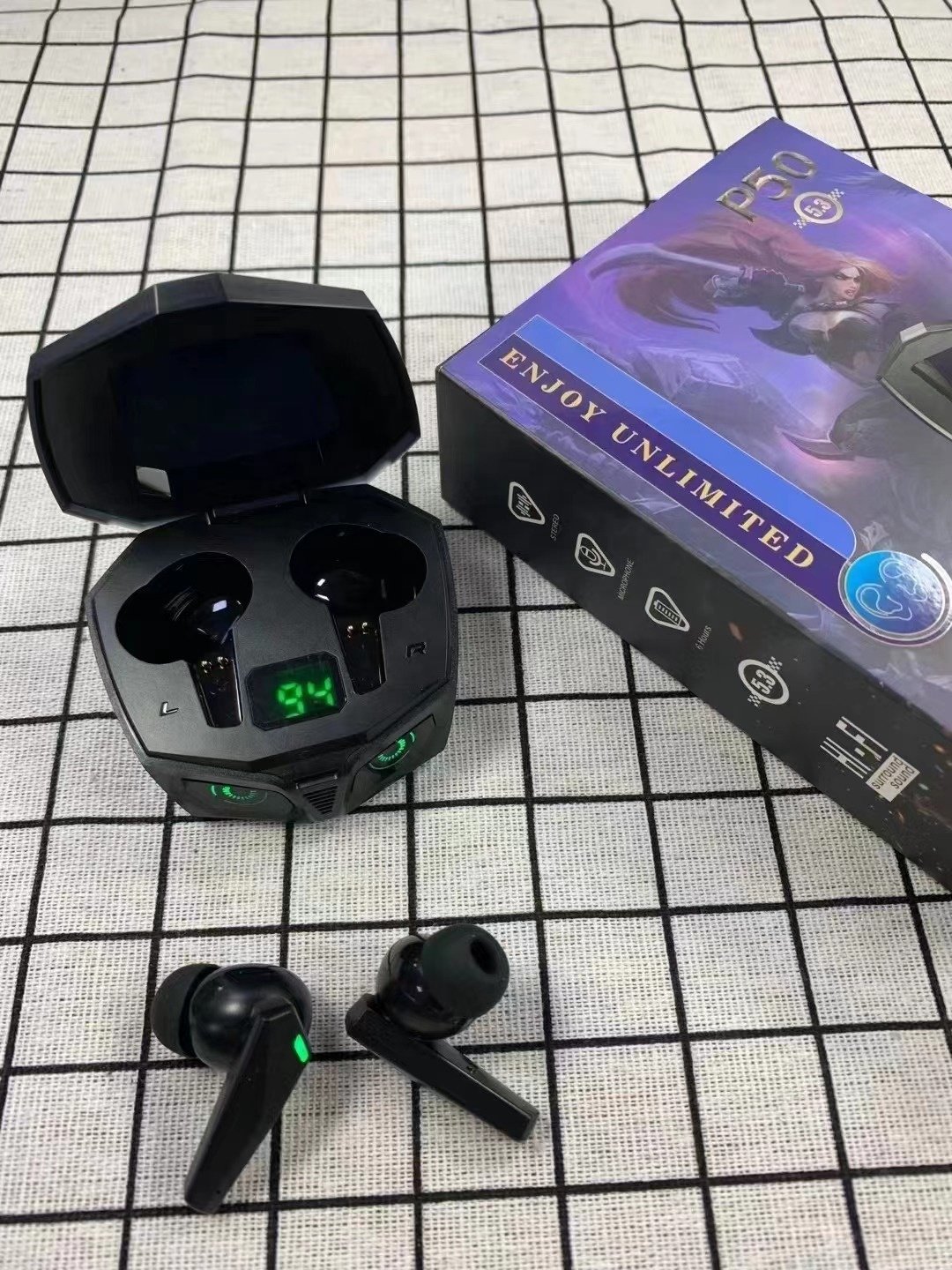 Noise Canceling Earphone P50 3D Surround Stereo Headset TWS Earbuds HiFi Bass Music Headsets In-ear Wireless Earbuds p50