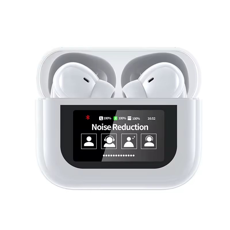 New Wireless TWS Earbuds with LCD Touch Screen ANC Earphones YW07