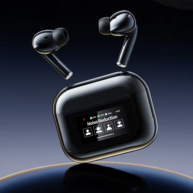 New Wireless TWS Earbuds with LCD Touch Screen ANC Earphones YW07