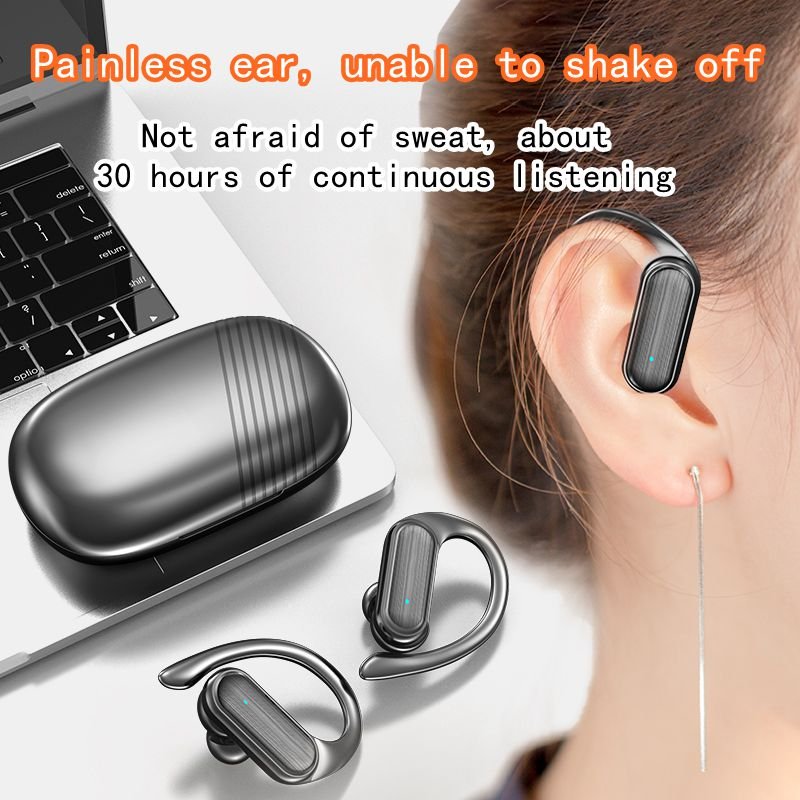 A520 Ear Hook Tws Bt 5.3 Headphone Voice Control Noise Canceling Wireless Earbuds Digital Display Sports Fitness Earphones