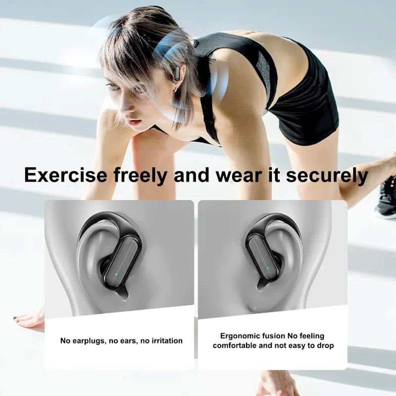 A520 Ear Hook Tws Bt 5.3 Headphone Voice Control Noise Canceling Wireless Earbuds Digital Display Sports Fitness Earphones