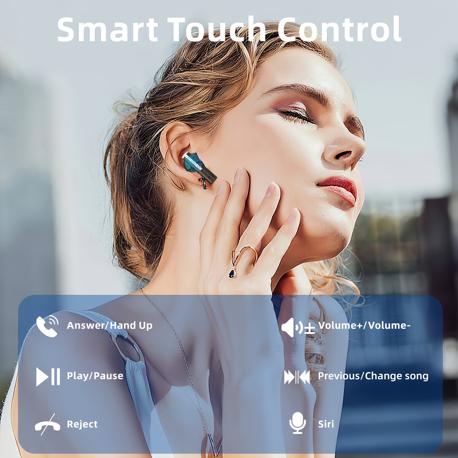 TWS Wireless Headphones BT 5.3 Earphones Sport Earbuds Headset with Mic Bass Touch Control Long Standby 400mAH