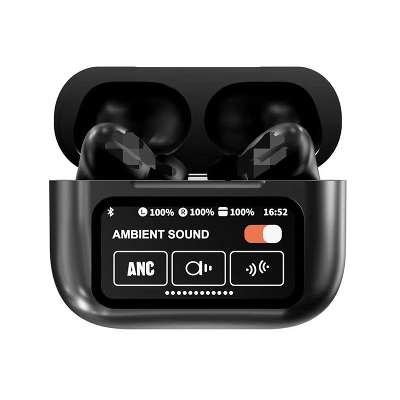 New Product LCD Display Screen ANC Noise Cancelling TWS Earphones with Extended Battery Life In-Ear Bluetooth Headphones