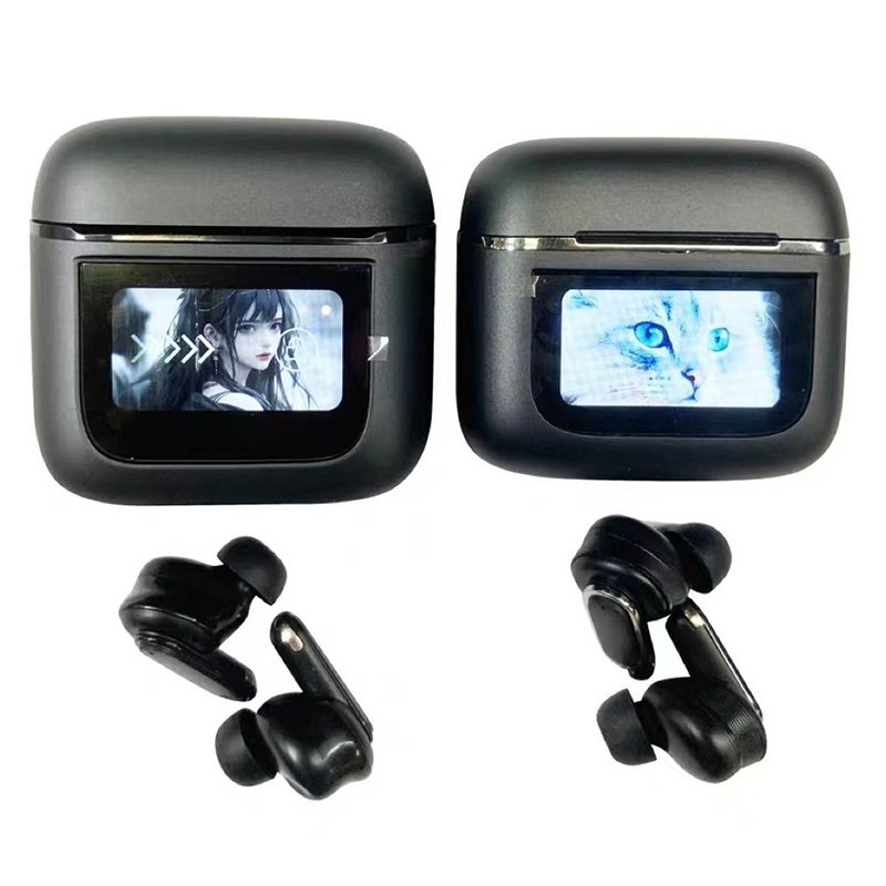 New Product LCD Display Screen ANC Noise Cancelling TWS Earphones with Extended Battery Life In-Ear Bluetooth Headphones