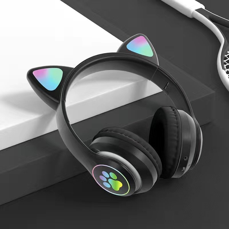 Hot Sale Music RGB Light Gaming Earbud Bluetooth-Audifonos Headset Cute Cat Ear Headphones BT 5.0 Stereo Music Earphone