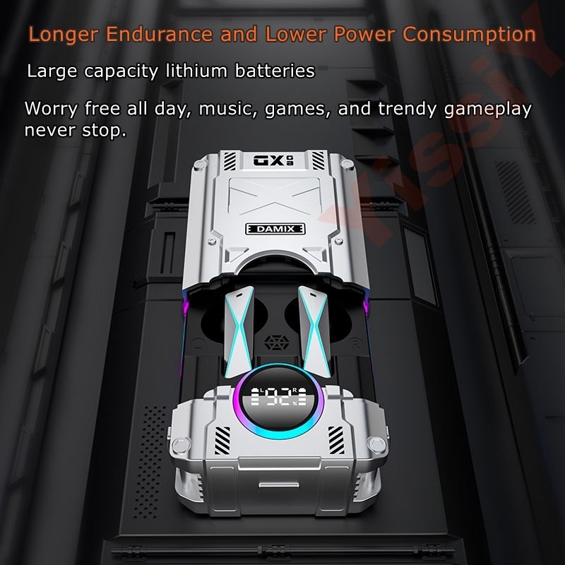 New Custom Whole Price Bt 5.3 DX-08 Cyberpunk Tws Noise Cancelling Low Delay Wireless Earbuds Gaming In-ear Earphone Headphone
