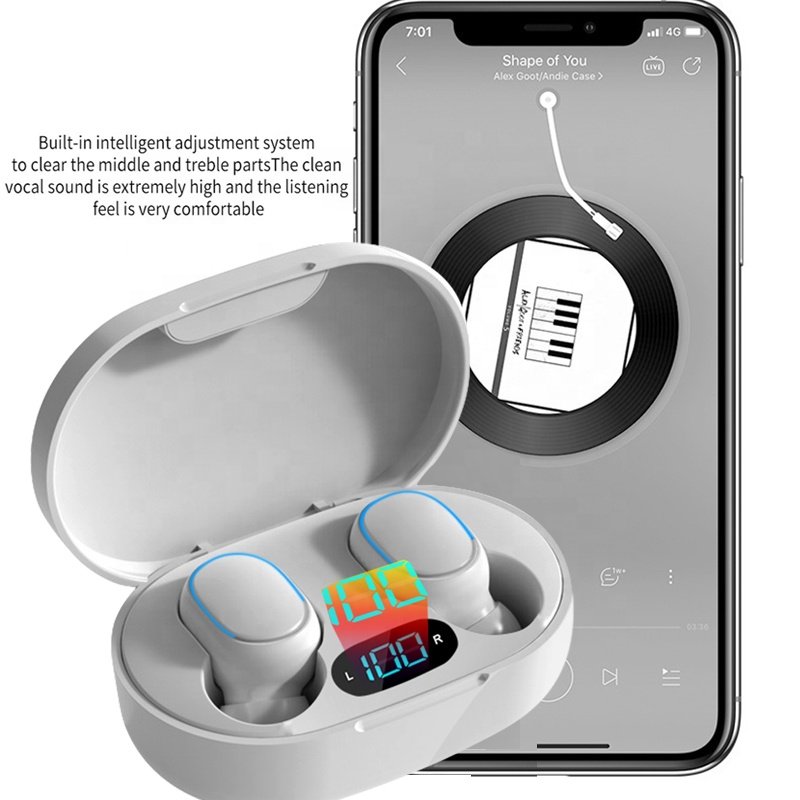 E7S TWS Wireless Headphones earphone Control Sport Headset Waterproof Microphone Music Earphone Work On All Smartphone
