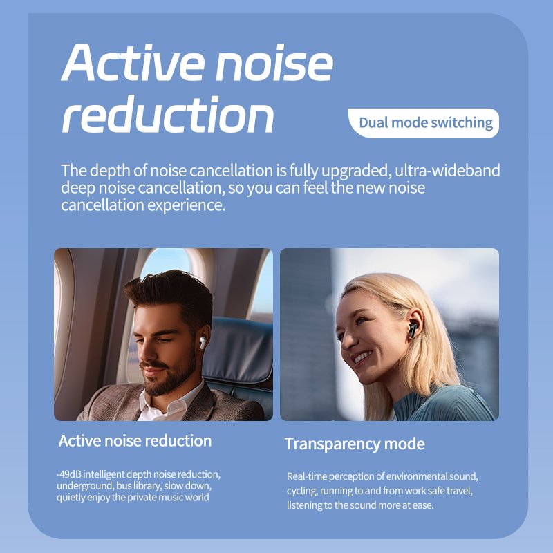 2024 New JM19 True Wireless Earphones In Ear Touch Screen Earbuds with Noise Cancelling Dual Mode and Dynamic Spatial Sound