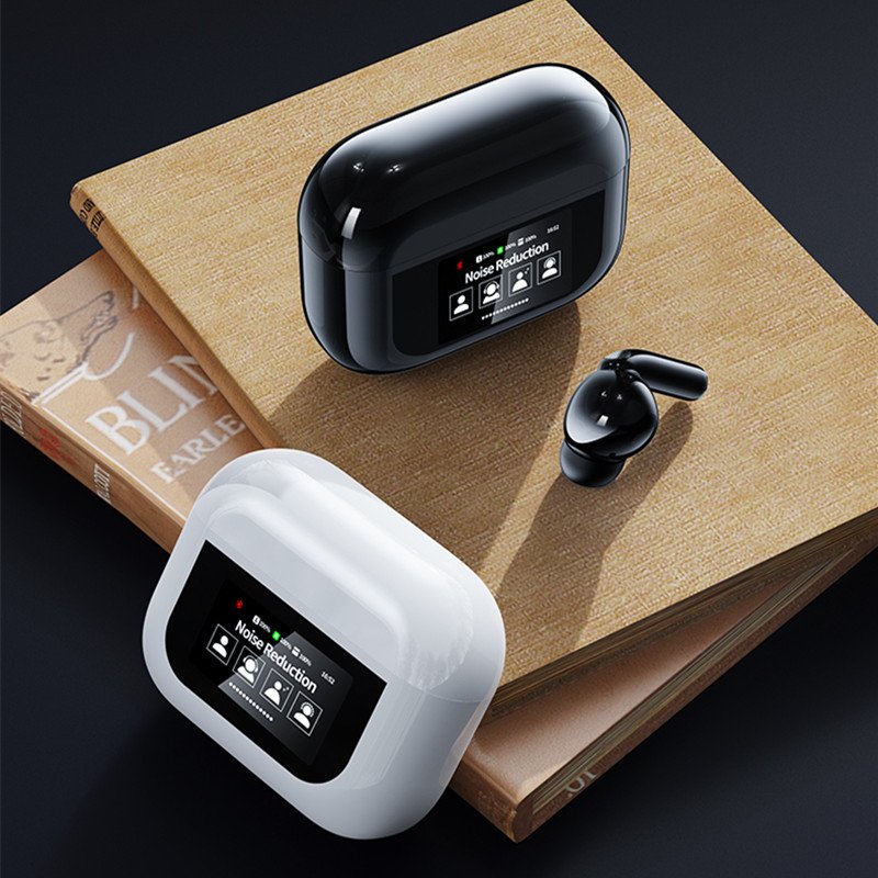 Lonvel YW07 Wireless Earphones LCD Touch Screen Headphones Gaming Headset with ENC ANC Microphone Waterproof fone de ouvido