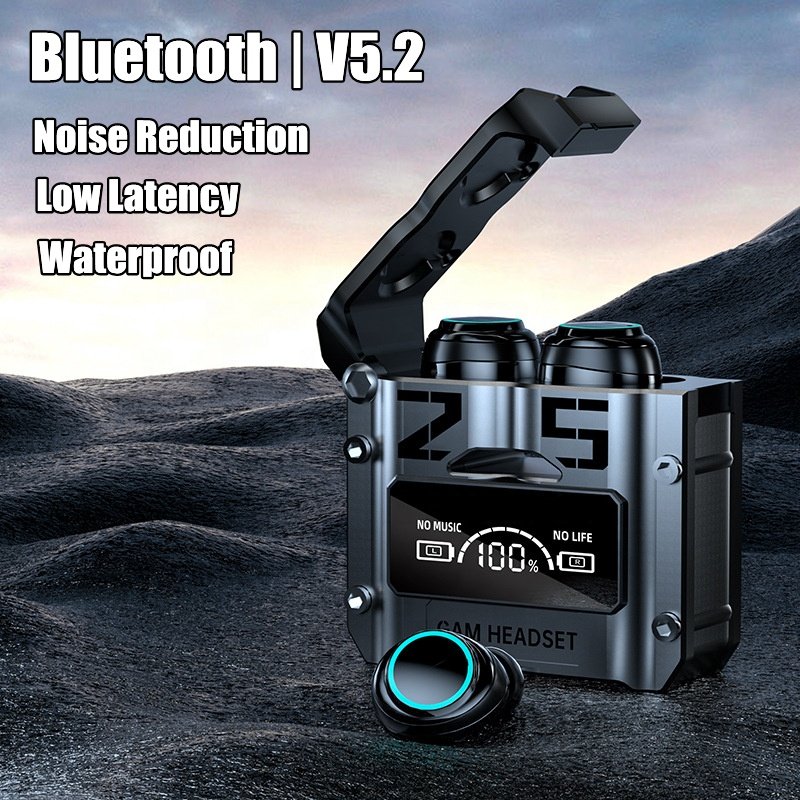 M25 TWS Earphone Waterproof Headphones Gaming Wireless Earphones Headsets in Ear Portable Charging Box with Digital Display