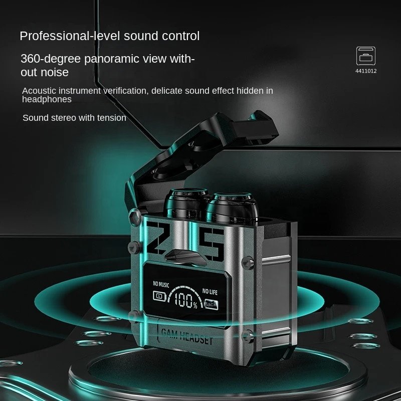 M25 TWS Earphone Waterproof Headphones Gaming Wireless Earphones Headsets in Ear Portable Charging Box with Digital Display
