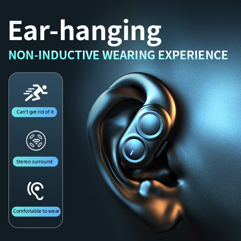 LX-09 Single Earphone Type-C Rechargeable Ear hook Earphones with Intelligent Noise Cancellation and HIFI HD Sound Quality