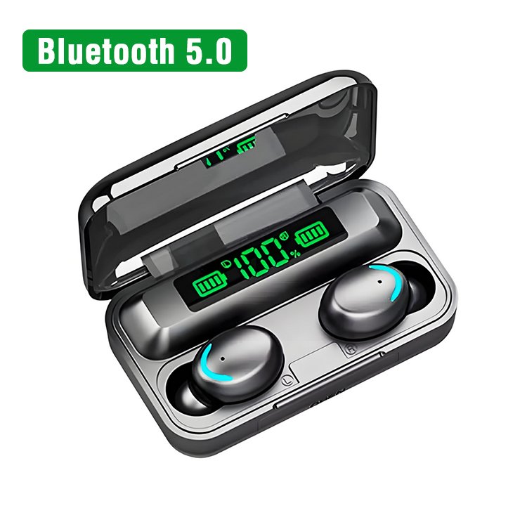 True Wireless F9 Black Headsets 5.3 Sport For Gaming Headphone Anc In Ear Earbuds With Power Bank Noise Cancelling Tws Earphone