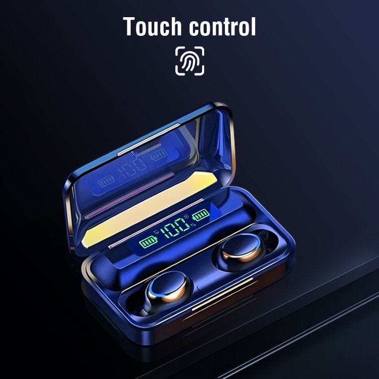 True Wireless F9 Black Headsets 5.3 Sport For Gaming Headphone Anc In Ear Earbuds With Power Bank Noise Cancelling Tws Earphone