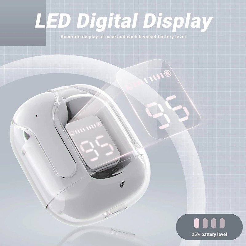 Transparent crystal case wireless tws t6 air31 air 31 t8 in ear gaming noise cancelling earbuds earphone headphones transparent
