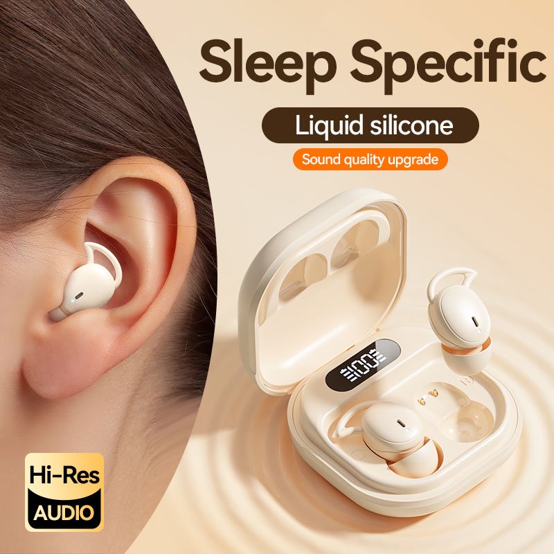 Style 5.4 sleep earphones with digital display noise cancelling tws sleep earphones