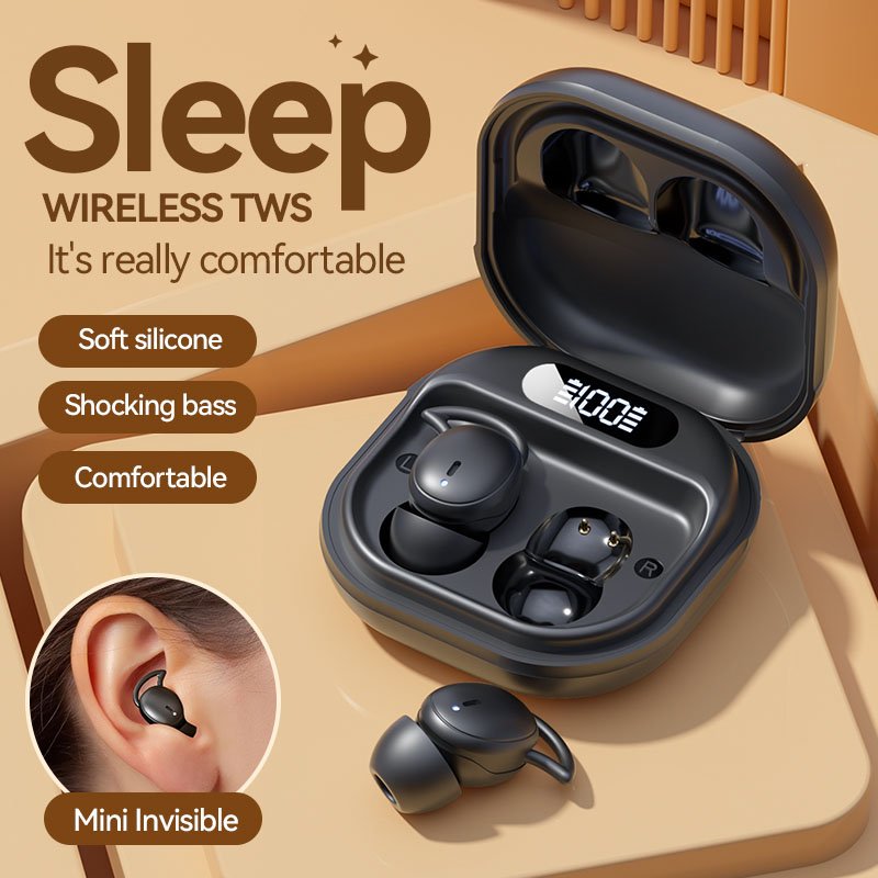 Style 5.4 sleep earphones with digital display noise cancelling tws sleep earphones